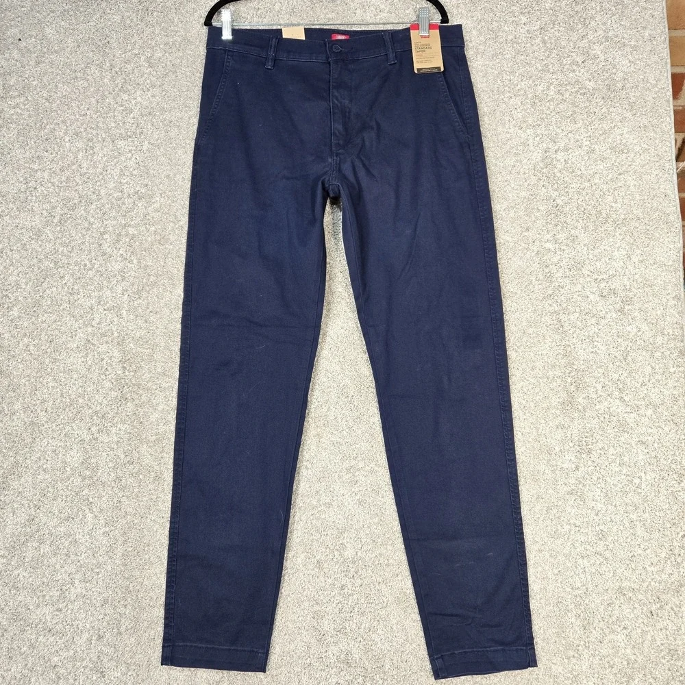 Levis XX Chino pants Standard Taper Mens fits 34x31 Blue Stretch NEW